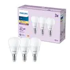 Mehrfachpackung 3x Philips Glühbirne LED E14 Birne Matt 5W 470lm - 827 