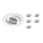 Mehrfachpackung 6x Einbau Spot Drome MR16 schwenkbar Weiß | Ausschnitt 69mm - GU10 Sockel