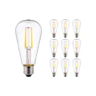 Mehrfachpackung 10x LED E27 Birne Fadenlampe Klar 4W 470lm - 827 | Ersatz für 40W