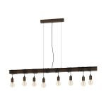 Eglo Suspension Luminaire Townshend 4 Échantillon Brun Noir | IP20 - Convient pour 8x E27 