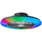 Brilliant Salerno Ventilateur Plastique Métal Noir 36W 4700lm - 830-865 CCT+RGB | 485mm - Télécommande Dimmable